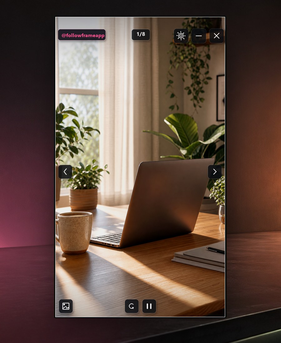 FollowFrame floating Instagram player with sanitized media and playback controls